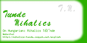 tunde mihalics business card